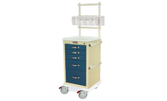 Harloff - Model MPA1824K05+MD18-ANS - Narrow Aluminum Anesthesia Cart