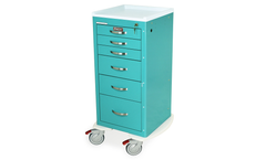 Harloff - Model MPA1830K06 - Narrow Lightweight Six Drawer Anesthesia Cart