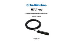 RDO PRO Process Optical Dissolved Oxygen Probe - Operator Manual