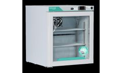 White Diamond - Model PR011WWGLH/0 - 1 CU. FT. Freestanding Glass Door Countertop Refrigerator-Left Hinged