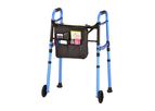 NOVA - Model 4081BW5 - Blue Folding Walker with 5 Inch Wheels, Walker Skis, and Mobility Bag