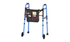 NOVA - Model 4081BW5 - Blue Folding Walker with 5 Inch Wheels, Walker Skis, and Mobility Bag