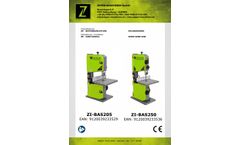 ZIPPER - Model ZI-BAS250 - Wood Bandsaw - Manual