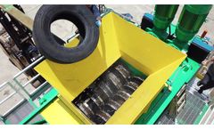 CM Shredders Primary Tire Shredder in Action - Aerial - Video