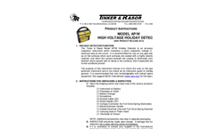 Model AP-W - High Voltage Holiday Detector - Manual