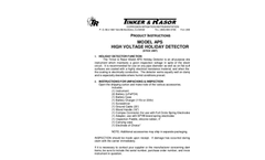 Model APS - High Voltage Holiday Detector - Manual