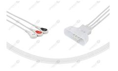 Philips - Model HT3-90S - Compatible ECG Telemetry Cable - AHA