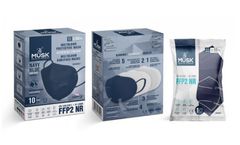 Musk - Model 021 - Navy Blue FFP2 NR - Disposable Folded Respirator