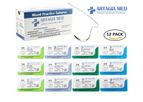 12 Medical Sutures with Needles for Suture Practice