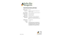 Model BB 2254-b - Goat Anti-Human Albumin, IgG Fraction Brochure
