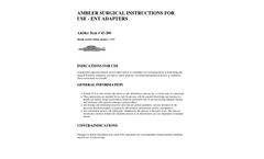 Ambler Surgical - Model 43-200 - 1 1/2 Inch Hough Suction Tubing Adapter - Instructions for use