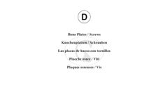 Model D-124-00 - Bone Plates / Screws - Brochure