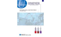 UNIEVER - Model K-3 Lancet point - Disposable Spinal Anesthesia Needles Brochure
