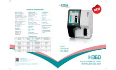 Erba - Model H 360 - 3 Part Differential Hematology Analyzer - Brochure
