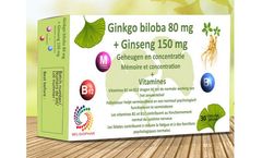 Belgiophar - Gingko plus, Food Supplement Vegetable Capsules