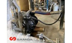 PIVOT Series UP 20, 2” AODD pump considerably reduces air consumption transferring titanium dioxide powder