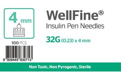 WellFine - Model 32Gauge x (0.23mm) - Insulin Disposable Pen Needle