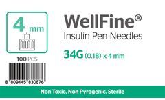 WellFine - Model 34Gauge x 0.18mm - Insulin Disposable Pen Needle