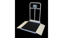 Model MX450D - Dual Ramp Tilt & Roll Wheelchair Scale with Handrail