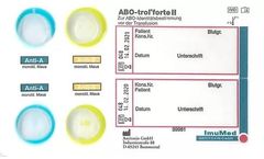 ABO-trol - Model Forte II - Bedside Testcard