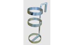 FWF - Model 1129HX3 - Triple Ring Hill-Rom Bed Rack for One D or E (4.38 Inch DIA) Style Oxygen Cylinder
