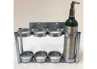 FWF - Model 2120-4 - Inline Oxygen Cylinder Wall Mount Rack for Four M6 (3.20 Inch DIA) Oxygen Cylinders