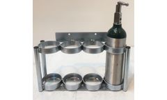 FWF - Model 2120-4 - Inline Oxygen Cylinder Wall Mount Rack for Four M6 (3.20 Inch DIA) Oxygen Cylinders