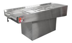 Mortech - Model 1036-41 MR - Stationary Pedestal Autopsy Table with Metal Rollers