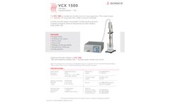 Sonics Materials - Model VCX 1500 - Ultrasonic Processor System - Datasheet