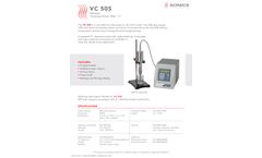 Sonics Materials - Model VCX 505 - Ultrasonic Processor System - Datasheet