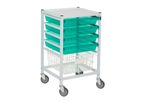 Gratnells - Classic Hospital Trolley With 4 Trays and Basket