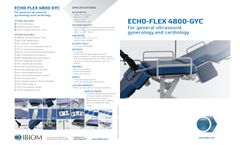 IBIOM - Model ECHO-FLEX 4800-GYC - Treatment Table for Gynecology, Cardiology and General Ultrasound - Datasheet