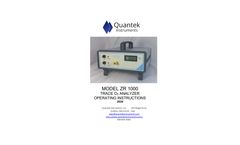 Quantek - Model ZR1000 - Trace Oxygen (O2) Analyzer - Operating Instructions Manual