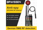 Brwissen  - Model BR-DET-S100 - Anti Spy Detector GPS MAG RF Tracking Strong Magnetic Wireless Bug Hidden Camera Detector