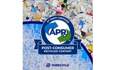PureCycle Receives Association of Plastic Recyclers` PCR Certification