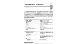 Vantage Pro2- Anemometer/Sensor Transmitter Kit Specification Sheets