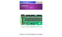 Model CVM64H - Stackable Cell Voltage Monitoring (CVM) System - Datasheet