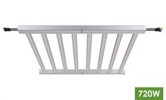 8-bar, 720W Hinged Light Fixture with Dimming Dial
