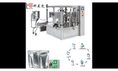 Piston pump+bag given packing machine - Video