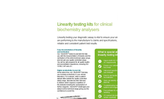 Linearity Testing Kits for Clinical Biochemistry Analysers - Brochure