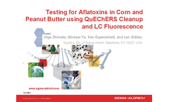 Testing for Aflatoxins in Corn and Peanut Butter using QuEChERS Cleanup and LC Fluorescence