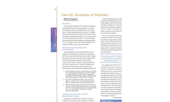 Fast GC Analyses of Volatiles