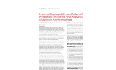 Improved Reproducibility and Reduced Sample Preparation Time for the HPLC Analysis of Aflatoxins in Raw Peanut Paste