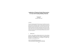 Application of Titanium Dioxide Photocatalysis to Create Self-Cleaning Building Materials (PDF 196 KB)
