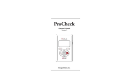 ProCheck - Operator`s Manual Brochure