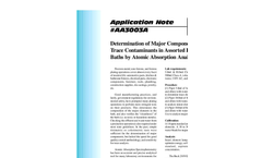 AA3003 Determination of Major Components and Trace Contaminants in Assorted Plating Baths by Atomic Absorption Analysis - Application Notes