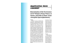 AA3007 Determination of the Environmental TCLP Metals in Waste-Waters, Solid Wastes, and Soils by Flame Atomic Absorption Spectrophotometry - Application Notes