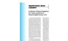 AA3011 Evaluation of Mineral Supplements for Content and Purity by Flame/Graphite Furnace AAS - Application Notes