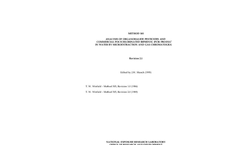Analysis Of Organohalide Pesticides And Commercial Polychlorinated Biphenyl (Pcb) Products In Water By Microextraction And Gas Chromatography – Method Brochure