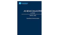 Kanomax - Model Anemomaster 6006-DE - Lightweight Hot-Wire Anemometer  - User Manual